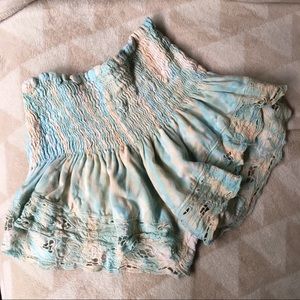 Tiare Hawaii Eyelet Shorts - Light Blue Tie Dye
